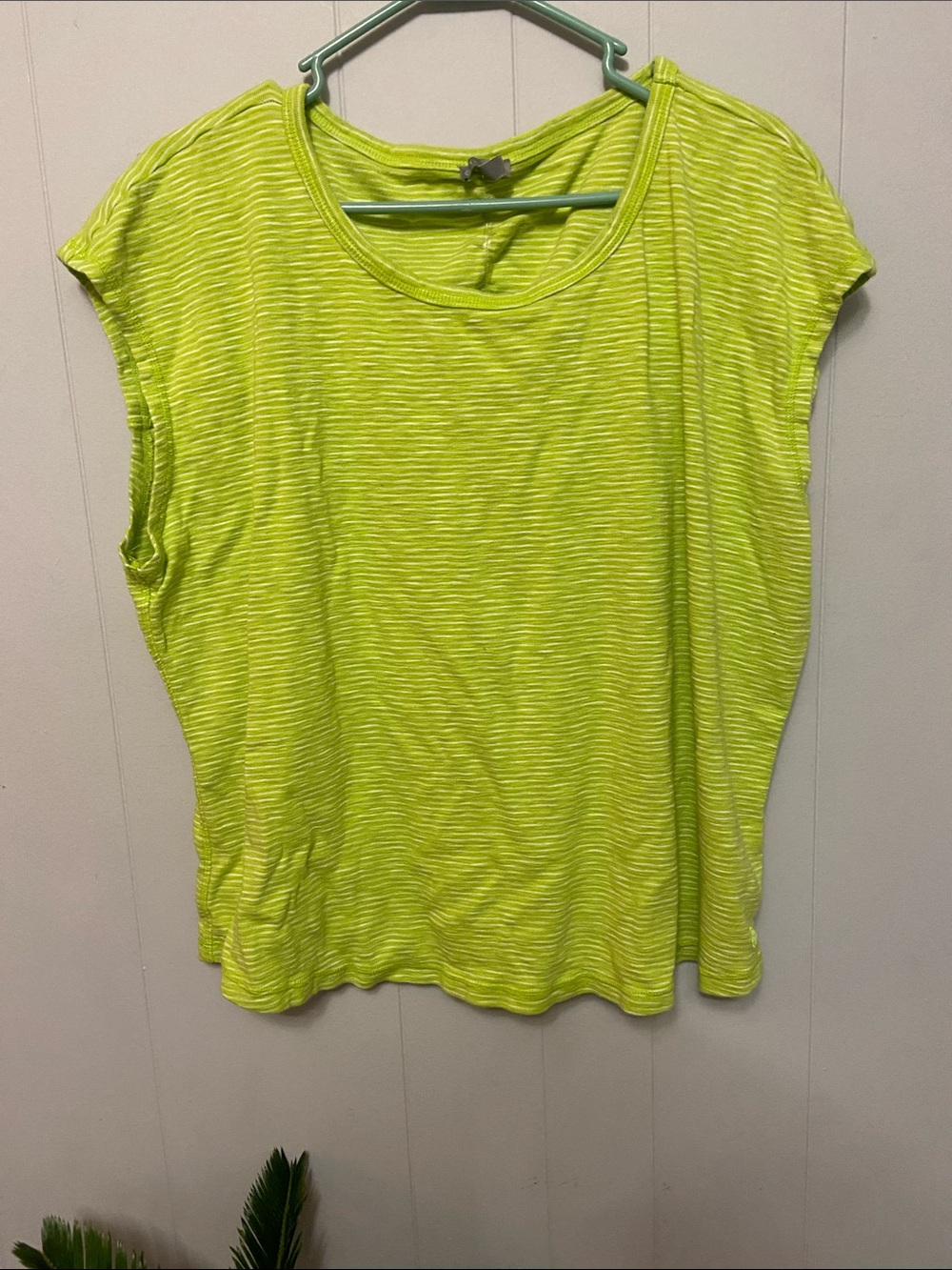 T byTalbots Neon Lime Striped sleeveless top. Size 3x